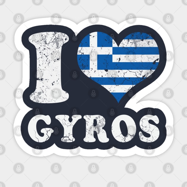 Love Gyros Greek Food Greece Flag Sticker by E